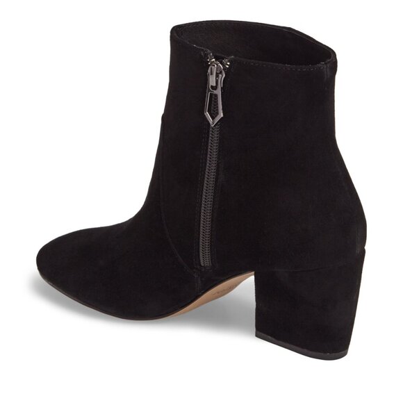 BOTKIER New York Boots Suede Leather Block Heel Bootie BLACK NIB Women's 9.5 - Picture 3 of 16